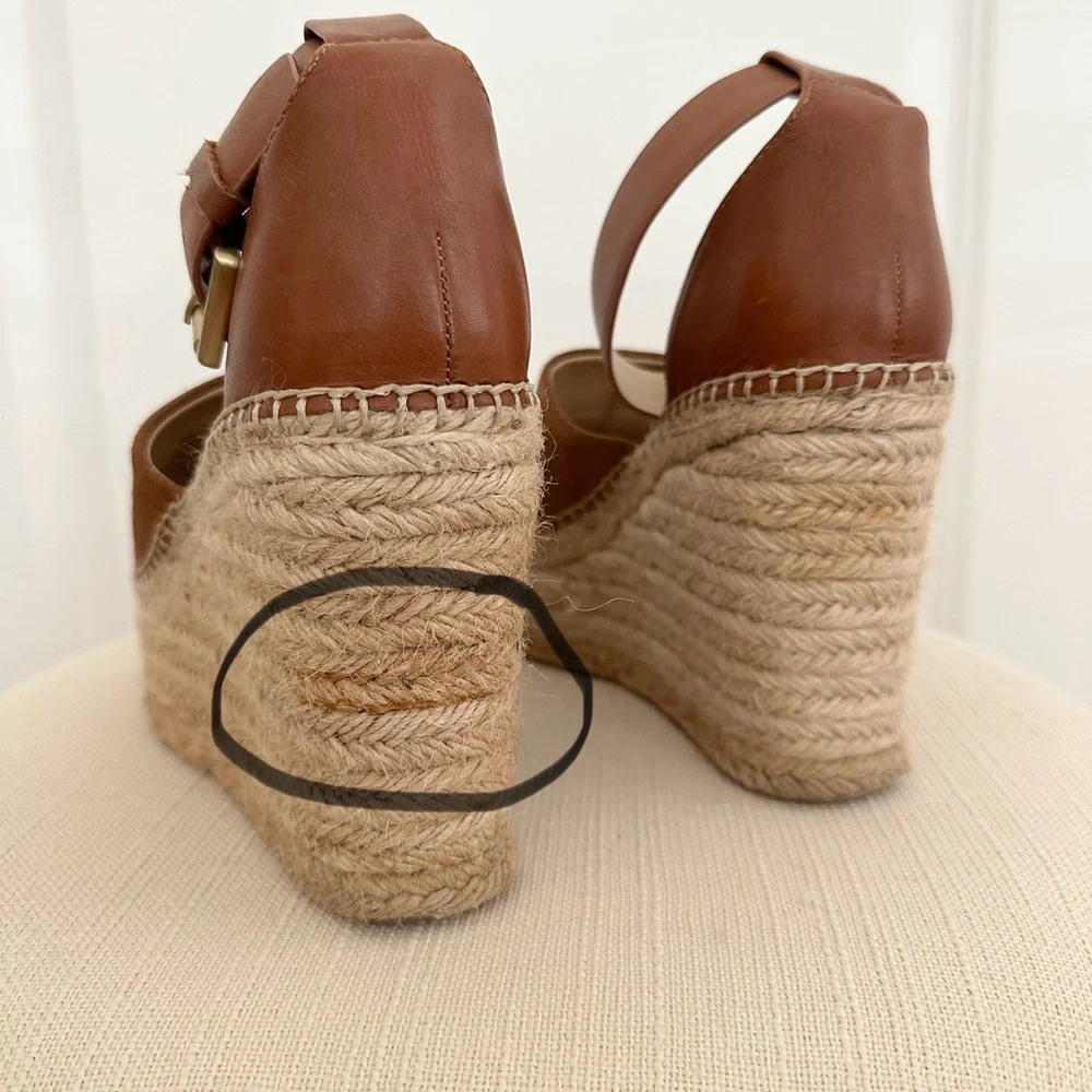 Espadrille Platform Wedge Sandals in Brown A59